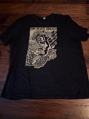 The Black Angels Graphic Tee - Black with Cream Print